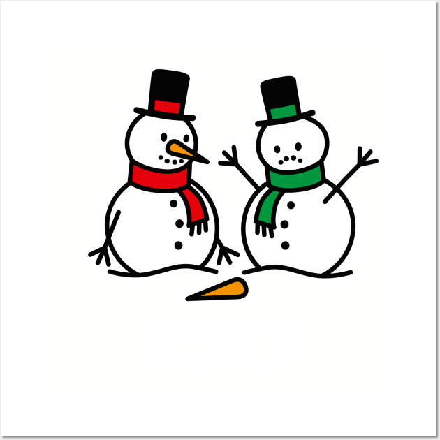 Bless you Funny Christmas cartoon snowman sneeze carrot nose Wall Art by LaundryFactory